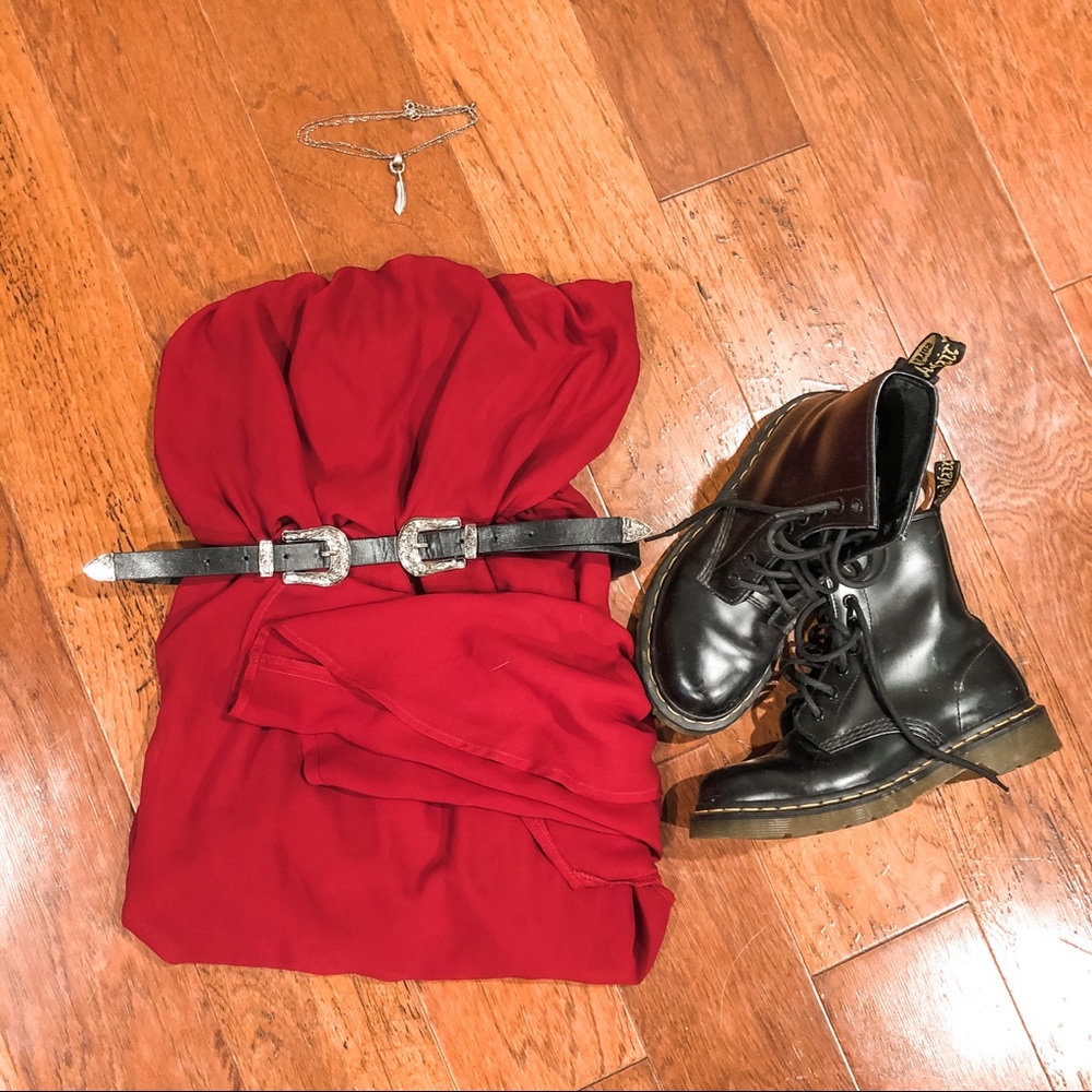 Red high low dress🍒